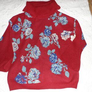 The Pioneer Woman Red and Blue Cowl Neck Sweater -Size XXXLarge-- New---